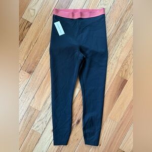 Outdoor Voices Black Leggings with Pink Waistband